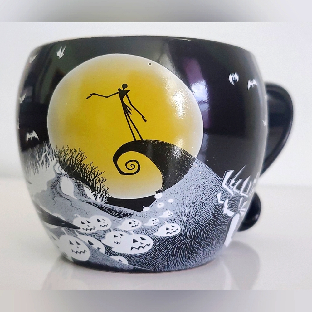 Disney Nightmare Before Christmas Jack Pumpkin Scroll Handle Coffee Mug 16 oz